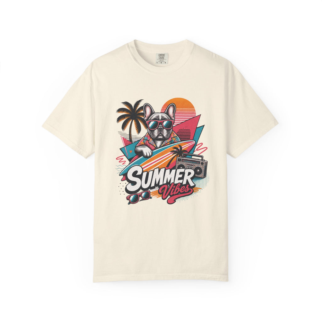 Summer Vibes French Bulldog— Retro Surf Dog Tee