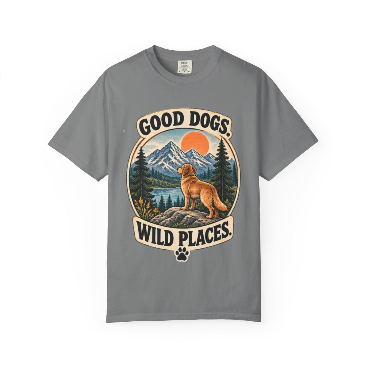 Good Dogs Wild Places T-Shirt | Outdoor Dog Lover Tee Dark