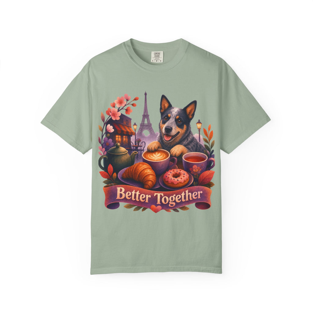 Better Together Blue Heeler T-Shirt | Retro Dog, Coffee & Café Tee