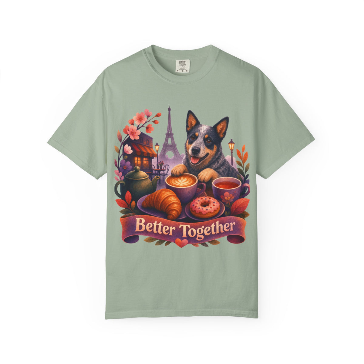 Better Together Blue Heeler T-Shirt | Retro Dog, Coffee & Café Tee