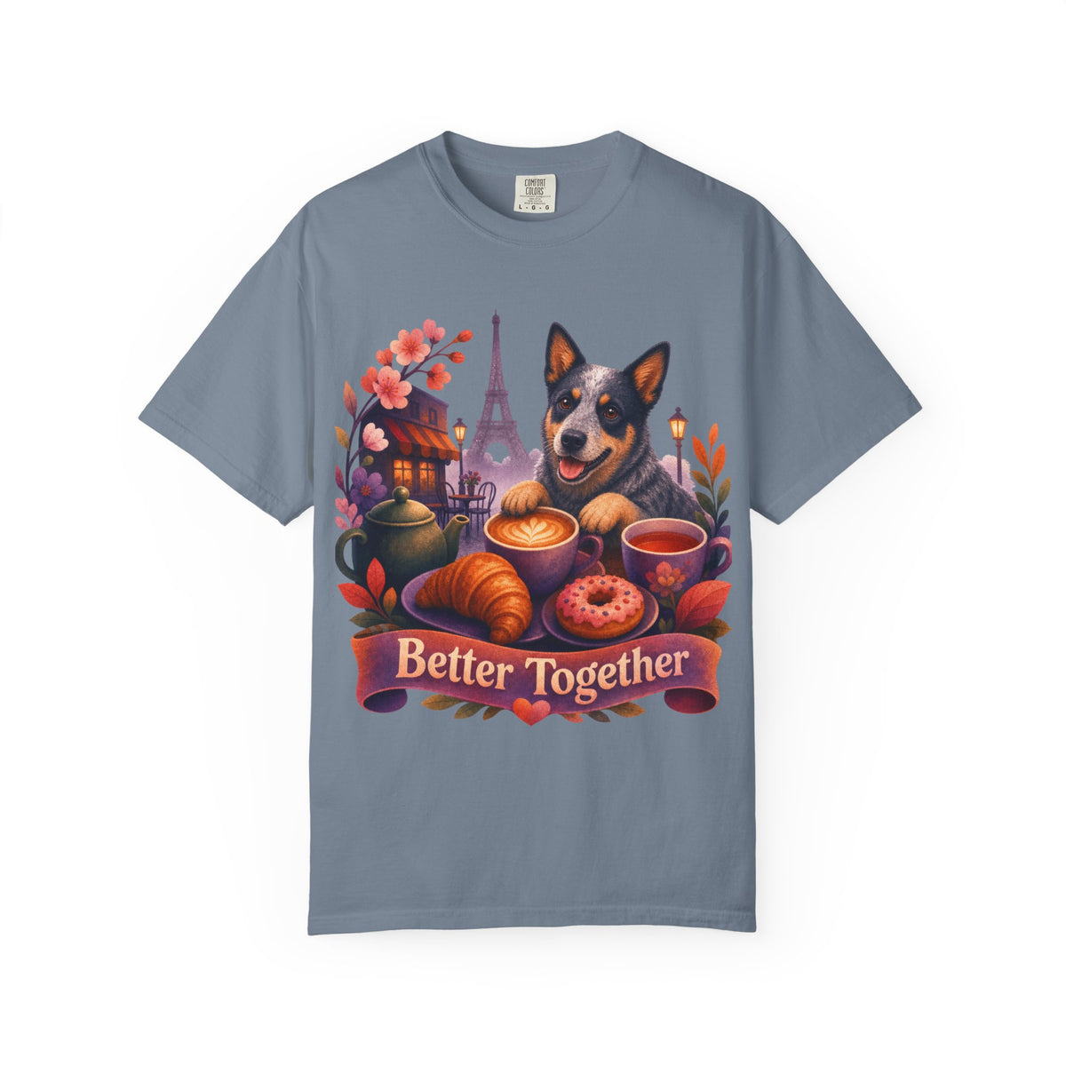 Better Together Blue Heeler T-Shirt | Retro Dog, Coffee & Café Tee