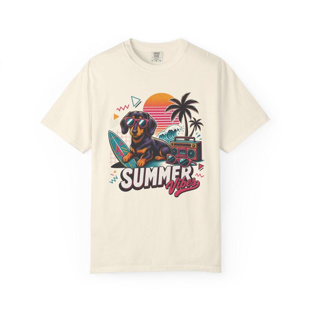 Summer Vibes Dachshund — Retro Surf Dog Tee