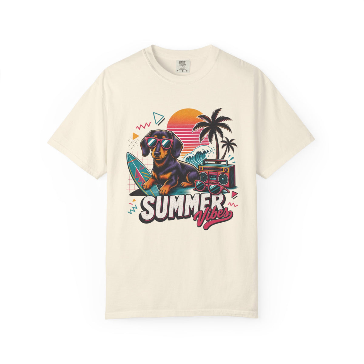 Summer Vibes Dachshund — Retro Surf Dog Tee