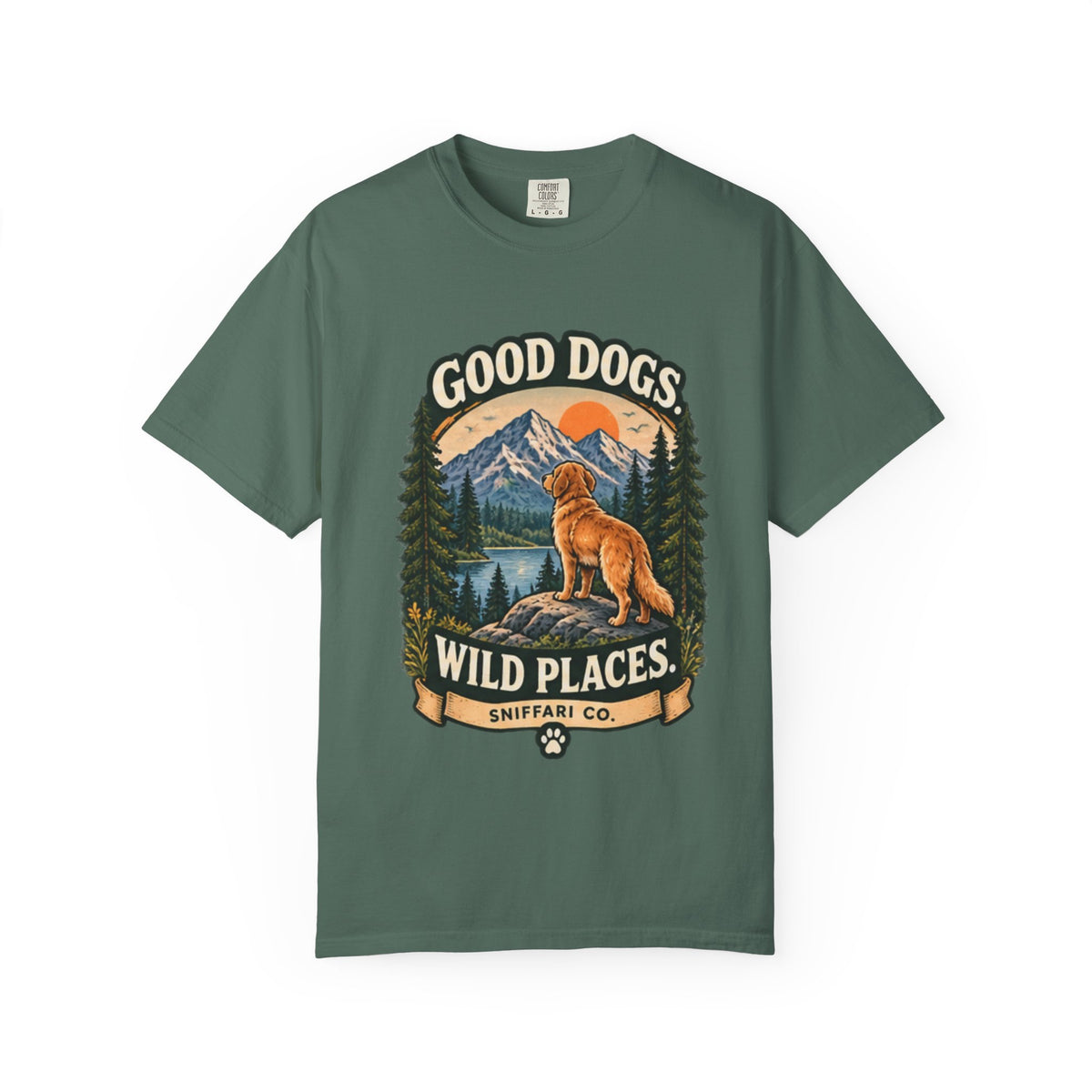 Good Dogs Wild Places T-Shirt | Outdoor Dog Lover Tee Light