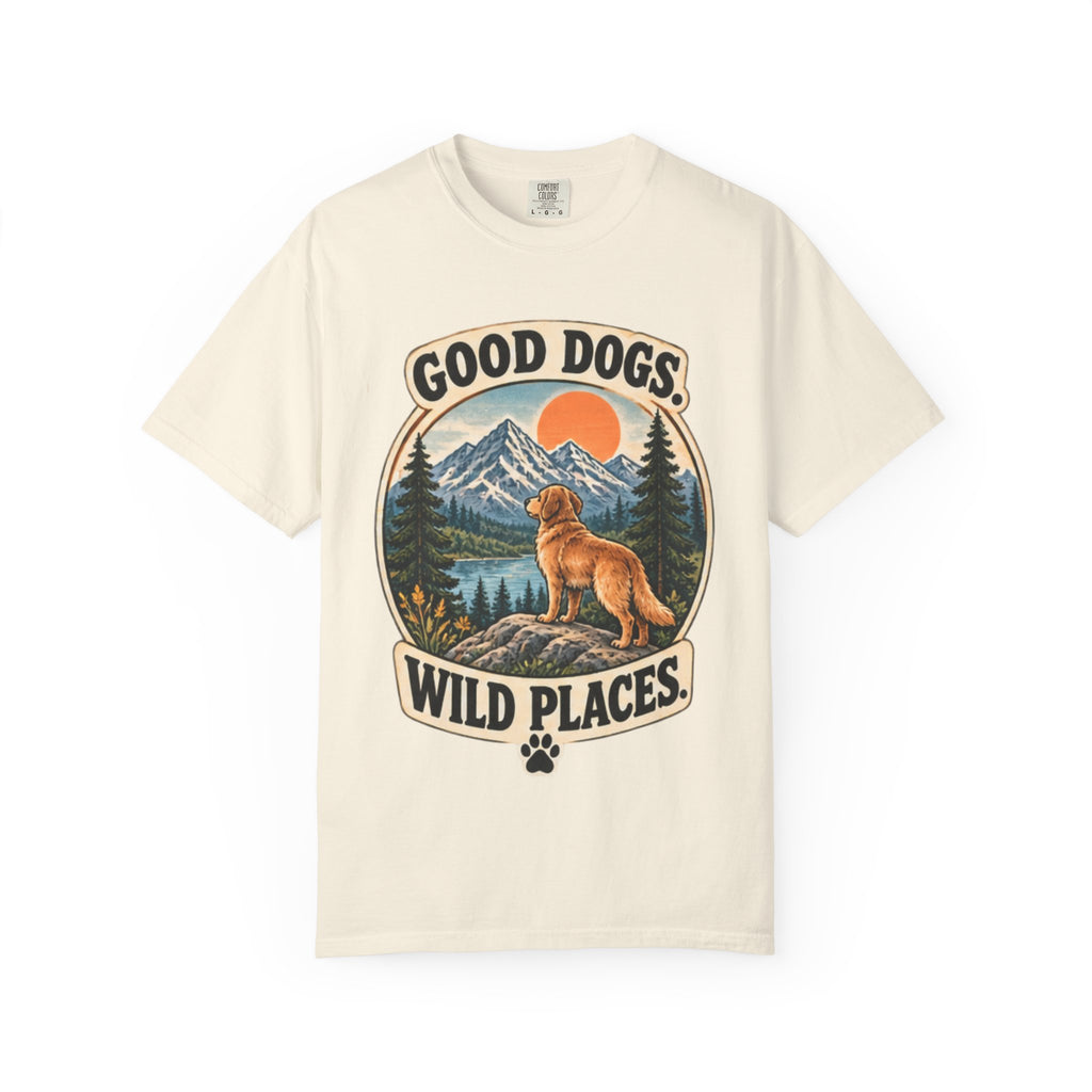 Good Dogs Wild Places T-Shirt | Outdoor Dog Lover Tee Dark