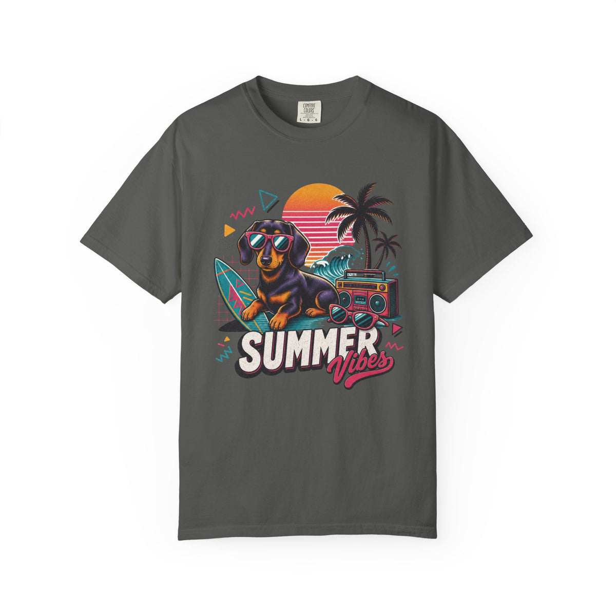 Summer Vibes Dachshund — Retro Surf Dog Tee