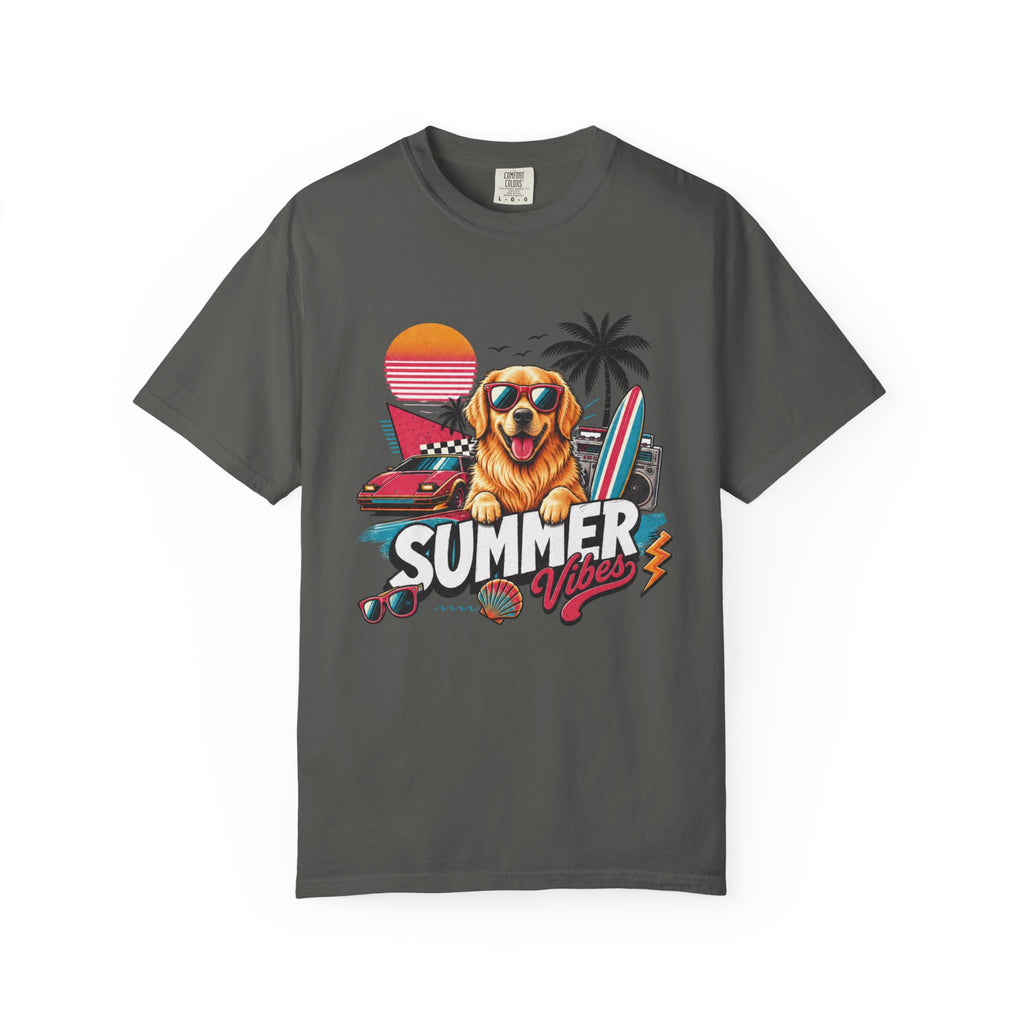 Summer Vibes Golden Retriever — Retro Surf Dog Tee