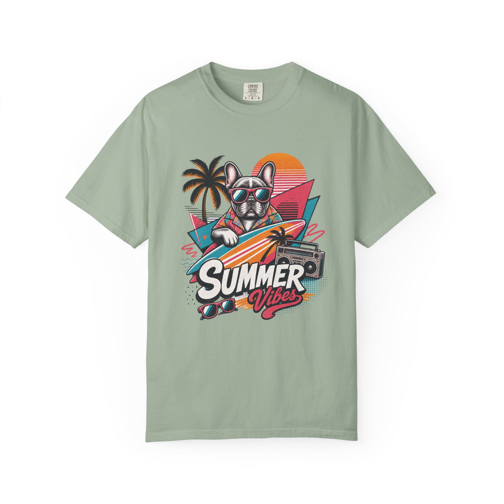 Summer Vibes French Bulldog— Retro Surf Dog Tee