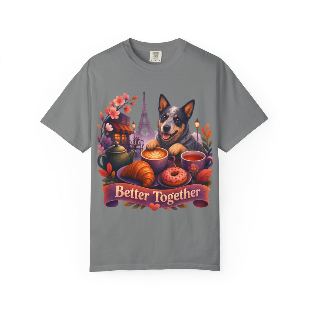 Better Together Blue Heeler T-Shirt | Retro Dog, Coffee & Café Tee