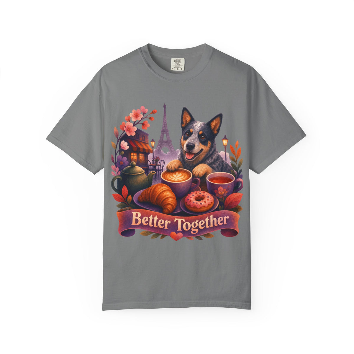 Better Together Blue Heeler T-Shirt | Retro Dog, Coffee & Café Tee