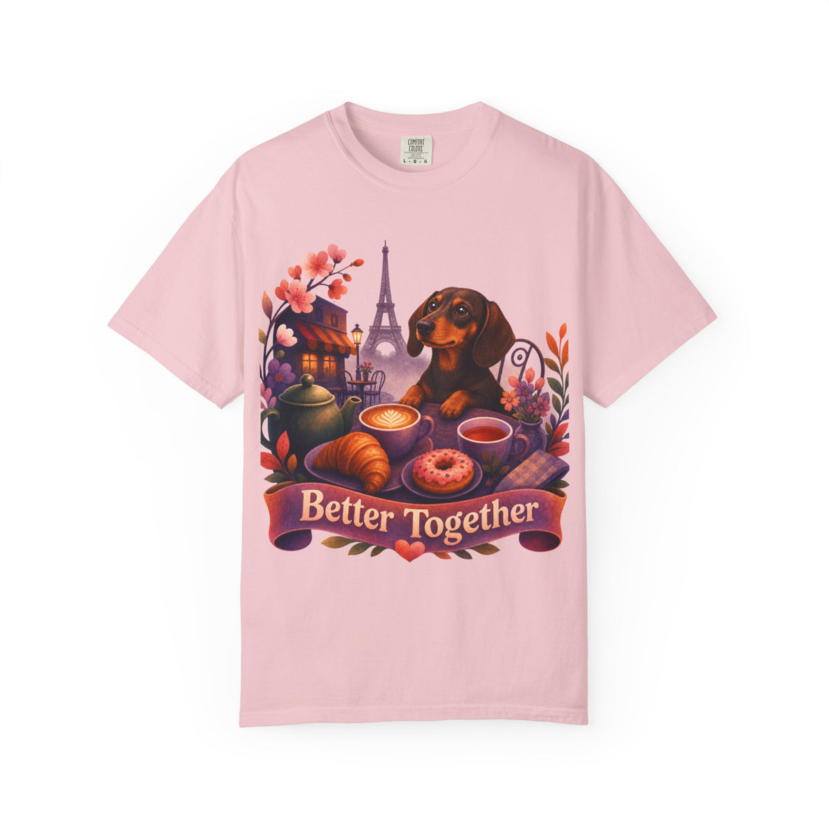 Better Together Dachshund T-Shirt | Retro Dog, Coffee & Café Tee