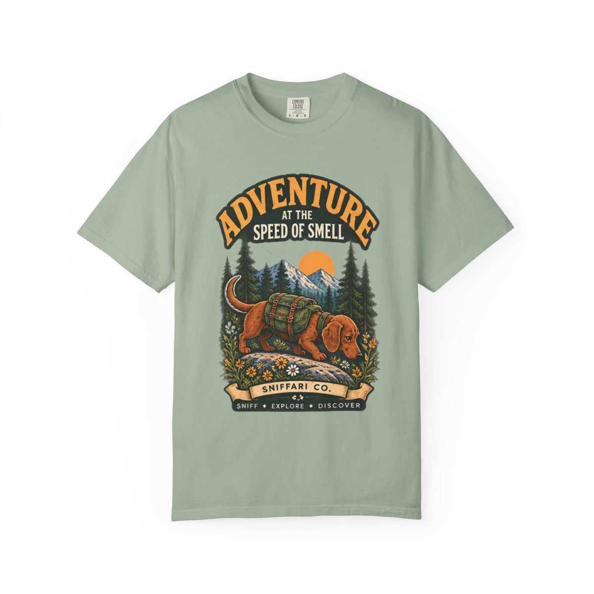 Adventure at the Speed of Smell Dog T-Shirt | Hiking Tee Light