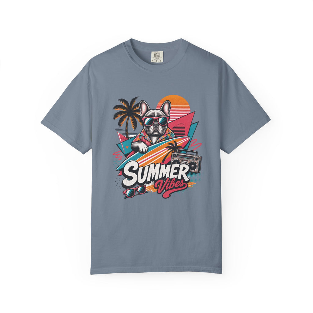Summer Vibes French Bulldog— Retro Surf Dog Tee