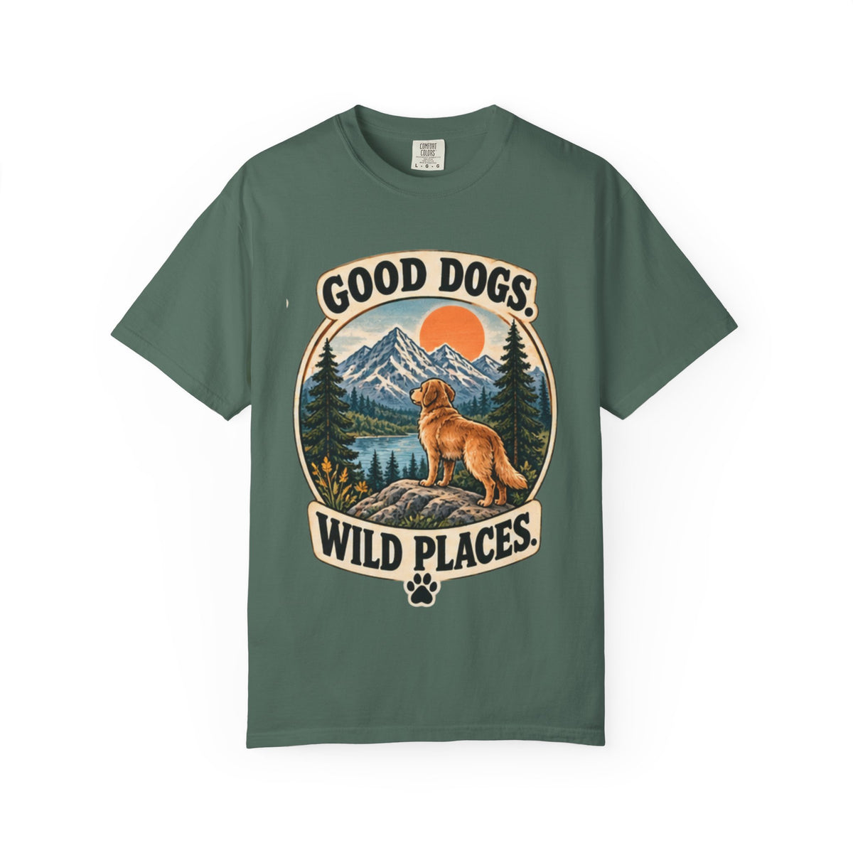 Good Dogs Wild Places T-Shirt | Outdoor Dog Lover Tee Dark