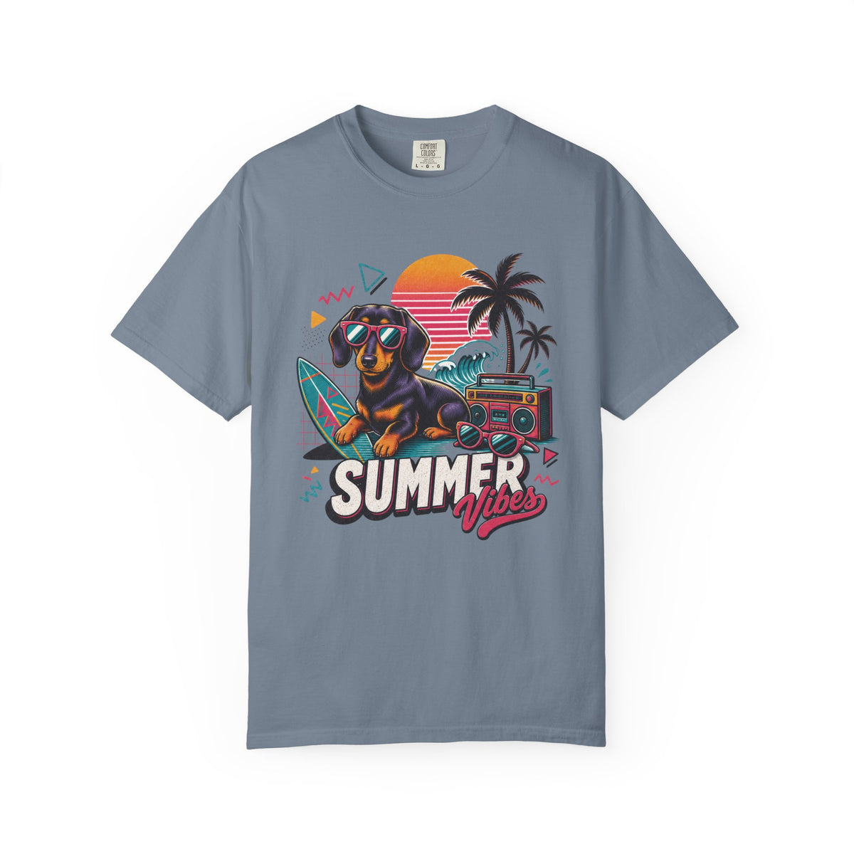 Summer Vibes Dachshund — Retro Surf Dog Tee