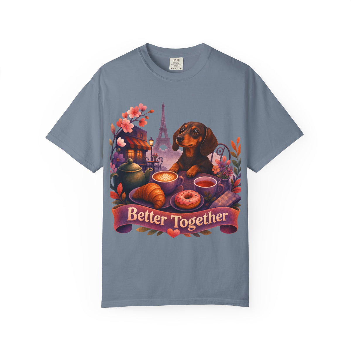 Better Together Dachshund T-Shirt | Retro Dog, Coffee & Café Tee