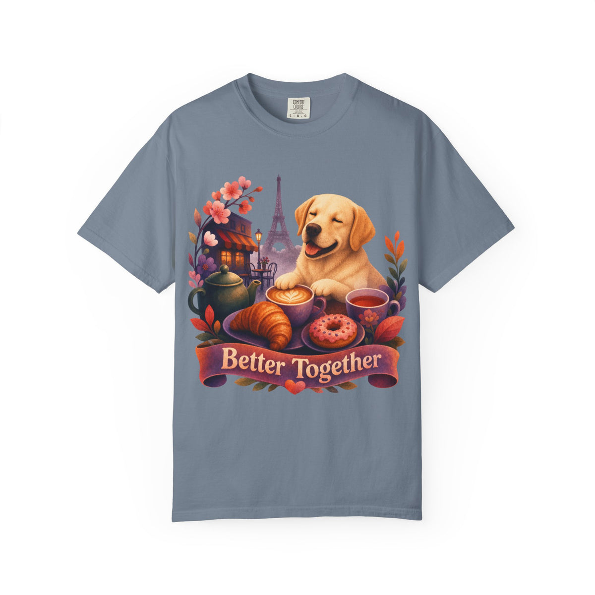 Better Together Labrador T-Shirt | Retro Dog, Coffee & Café Tee