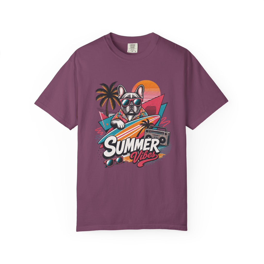 Summer Vibes French Bulldog— Retro Surf Dog Tee
