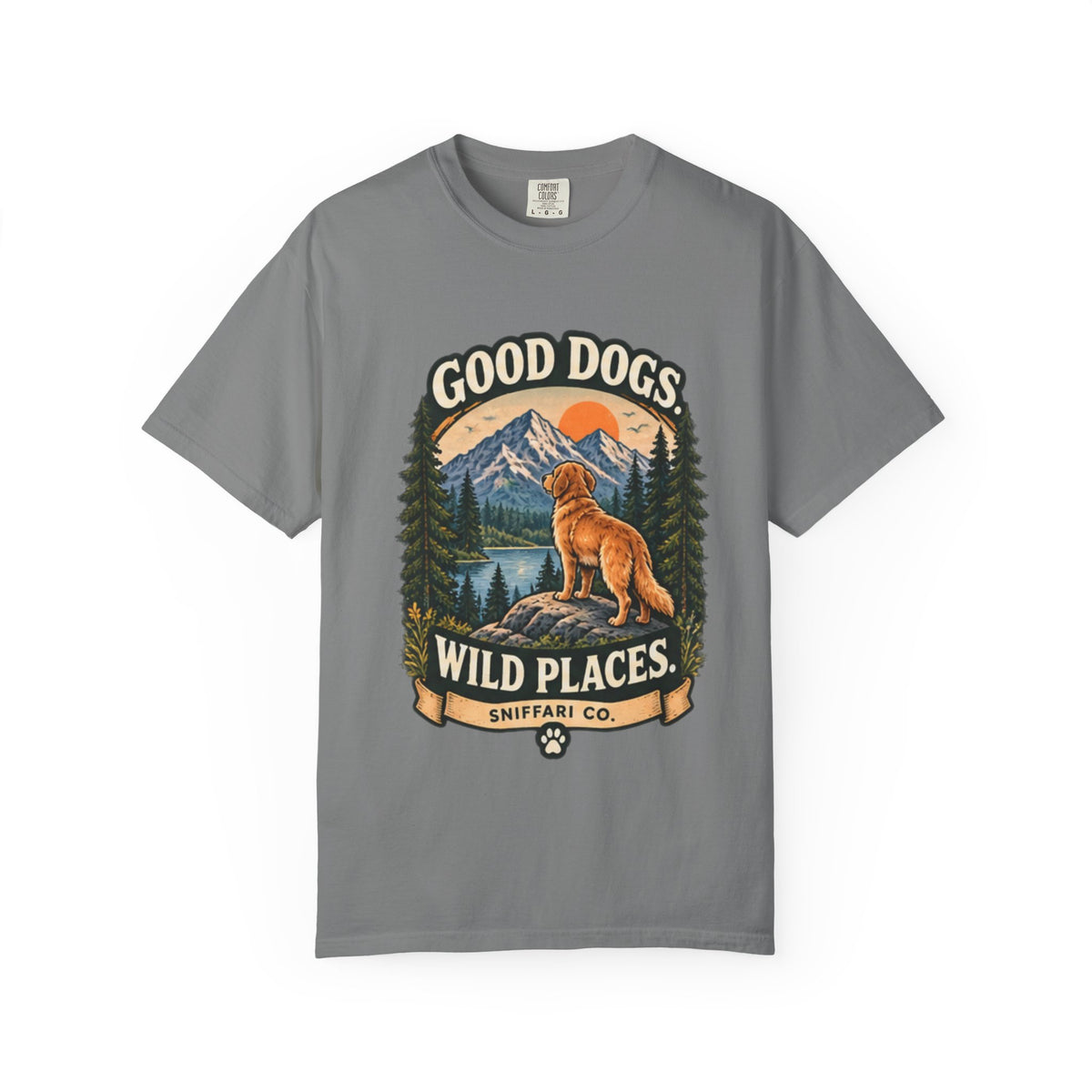 Good Dogs Wild Places T-Shirt | Outdoor Dog Lover Tee Light