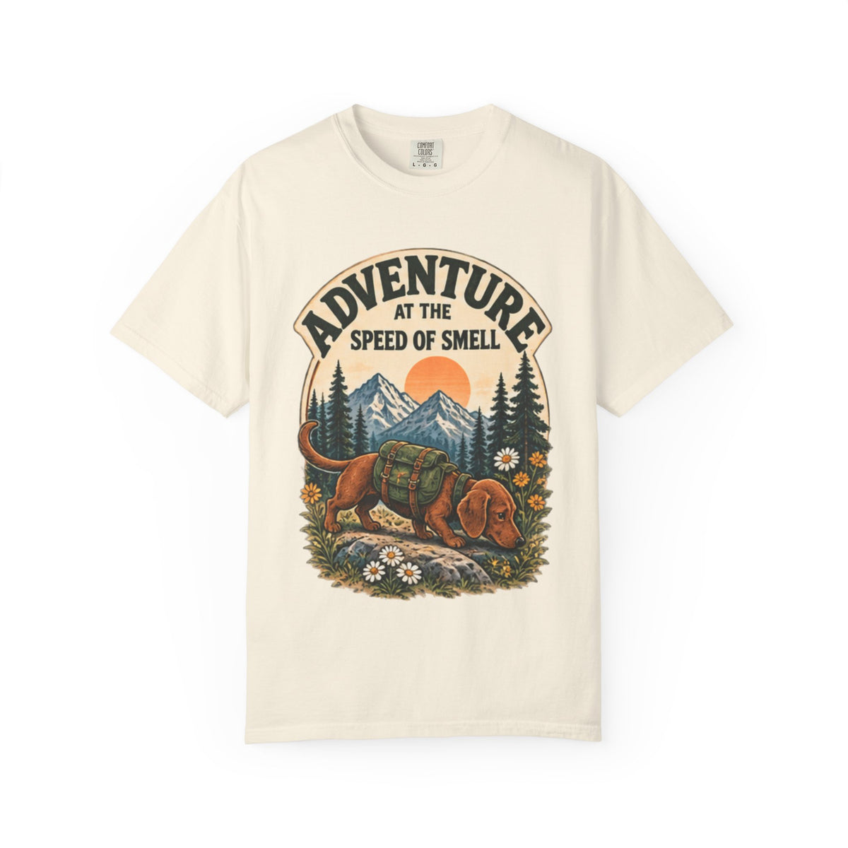 Adventure at the Speed of Smell Dog T-Shirt | Hiking Tee Dark