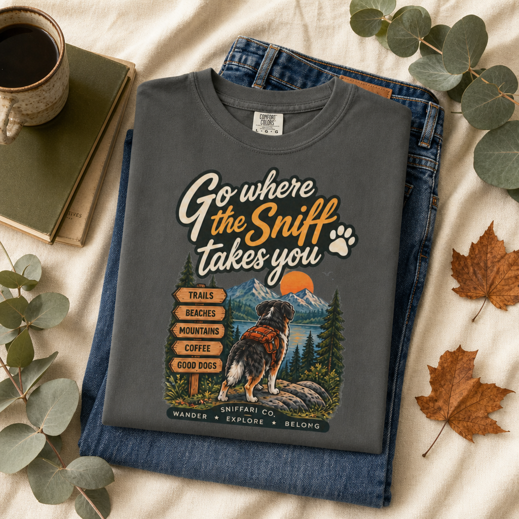 Go Where the Sniff Takes You Dog T-Shirt | Outdoor Tee Light