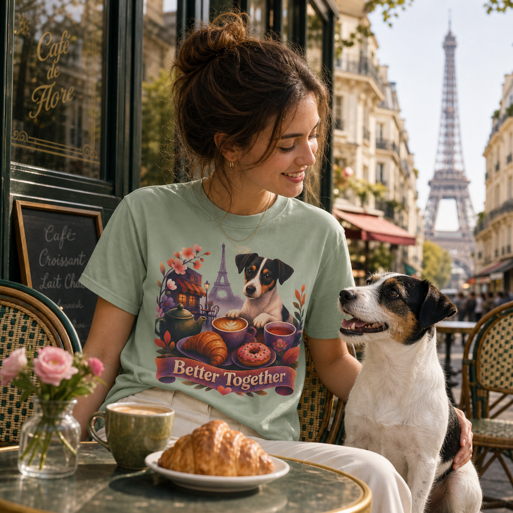 Better Together Jack Russell T-Shirt | Retro Dog, Coffee & Café Tee
