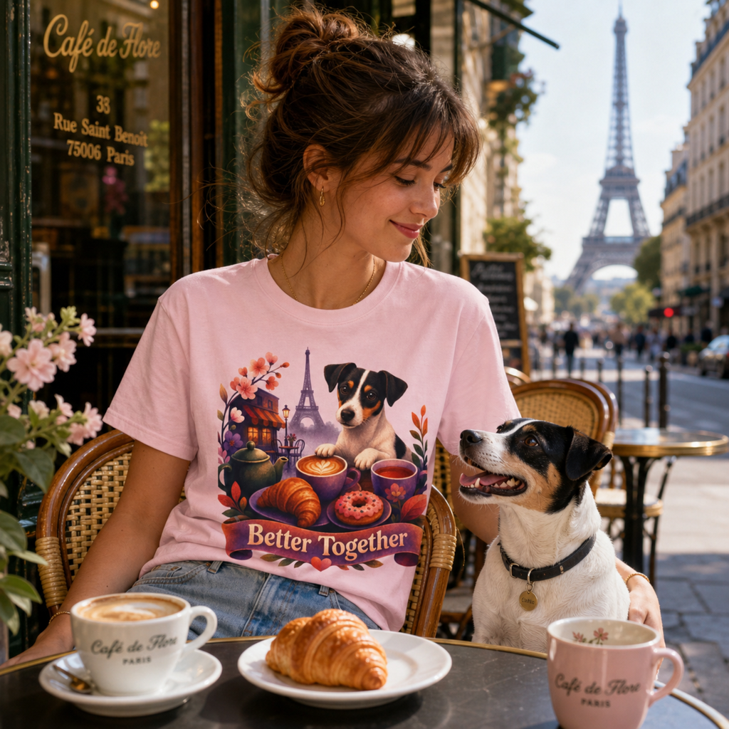Better Together Jack Russell T-Shirt | Retro Dog, Coffee & Café Tee