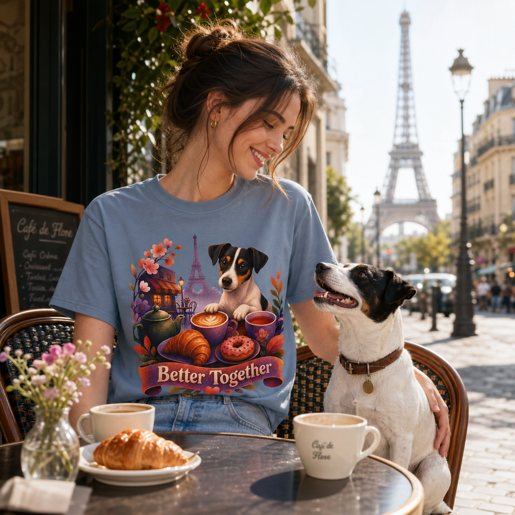Better Together Jack Russell T-Shirt | Retro Dog, Coffee & Café Tee