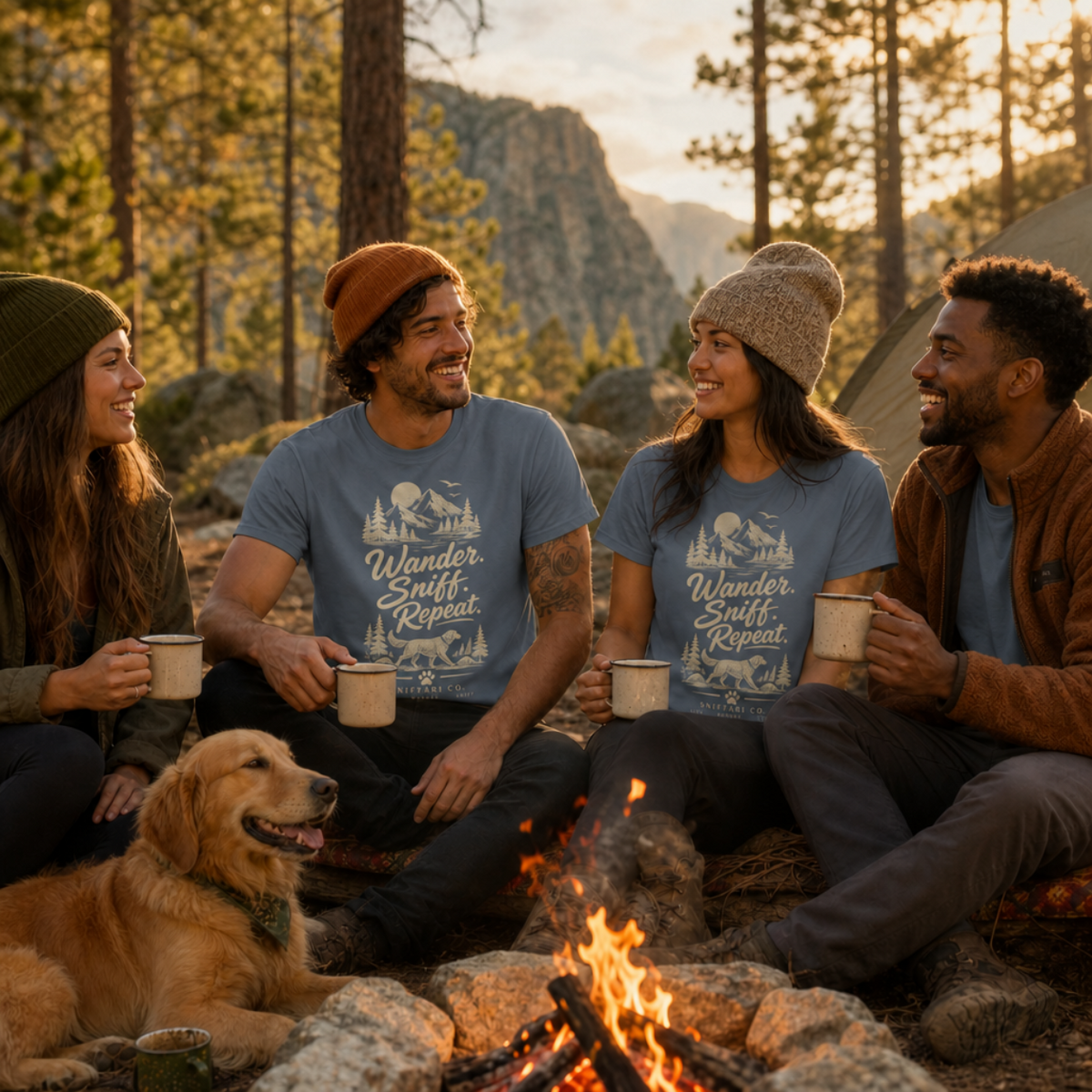 Wander. Sniff. Repeat. T-Shirt | Dog Lover & Outdoor Tee