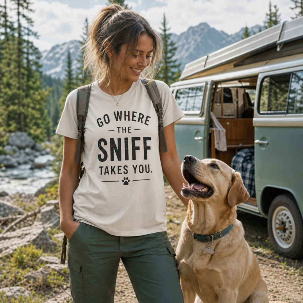Go Where the Sniff Takes You T-Shirt | Dog Lover & Outdoor Tee