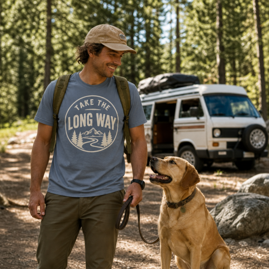Take the Long Way T-Shirt | Dog Lover & Outdoor Tee