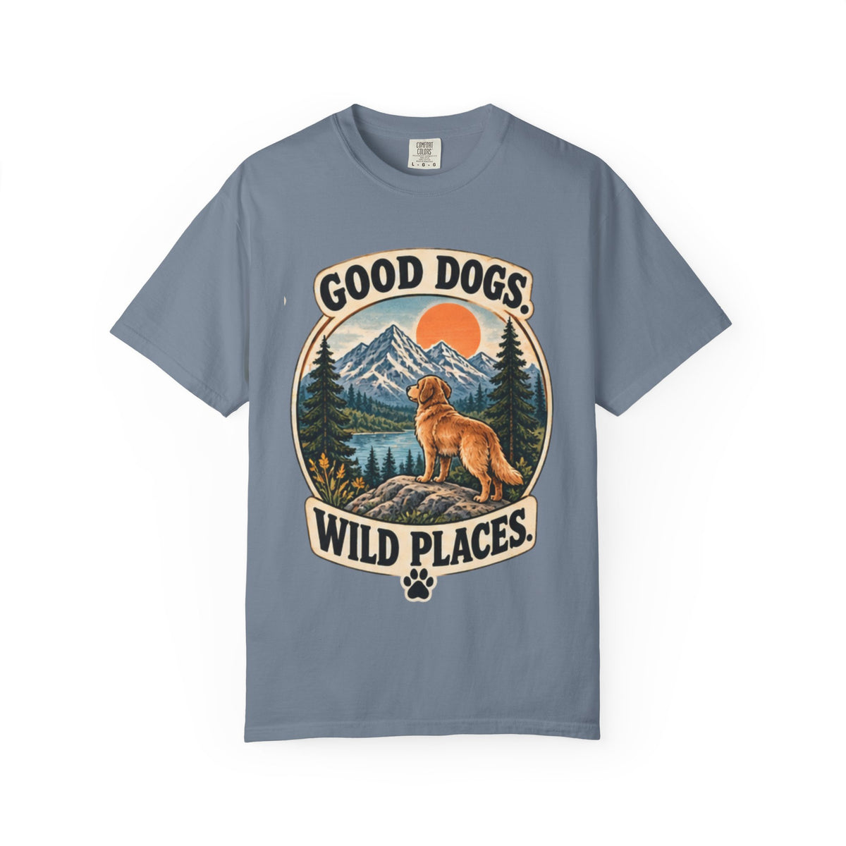 Good Dogs Wild Places T-Shirt | Outdoor Dog Lover Tee Dark