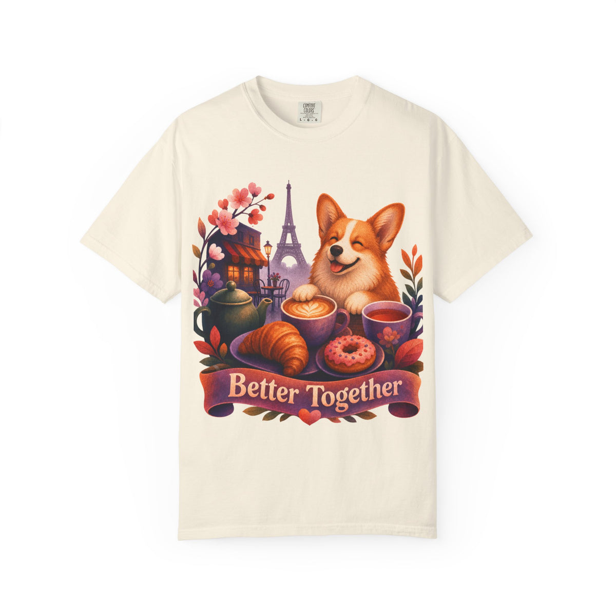 Better Together Corgi T-Shirt | Retro Dog, Coffee & Café Tee