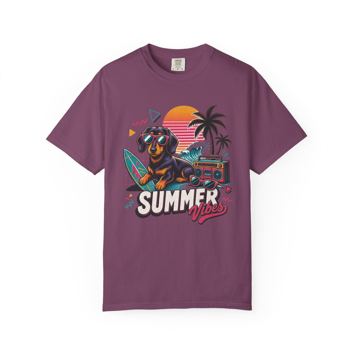 Summer Vibes Dachshund — Retro Surf Dog Tee