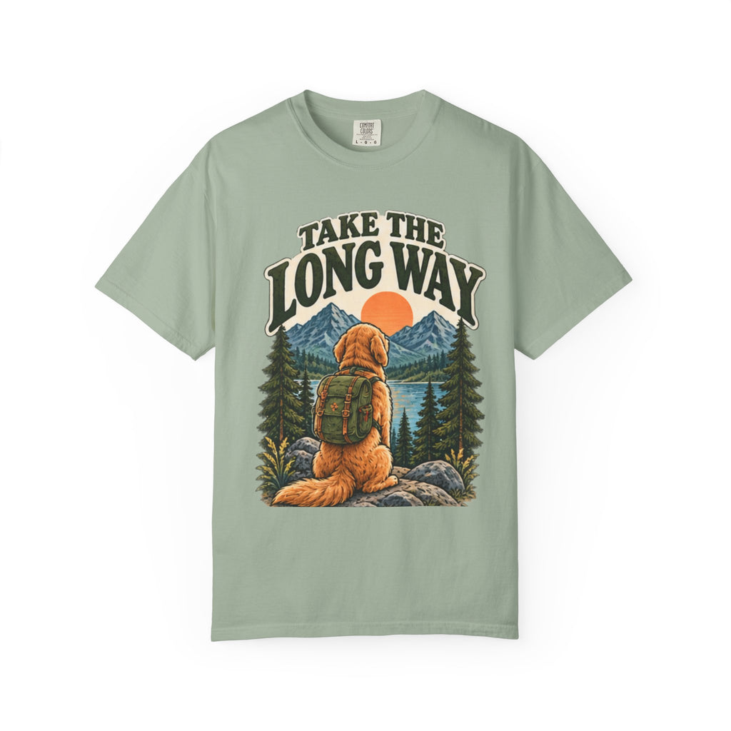 Take the Long Way Dog T-Shirt | Hiking & Outdoor Tee Dark