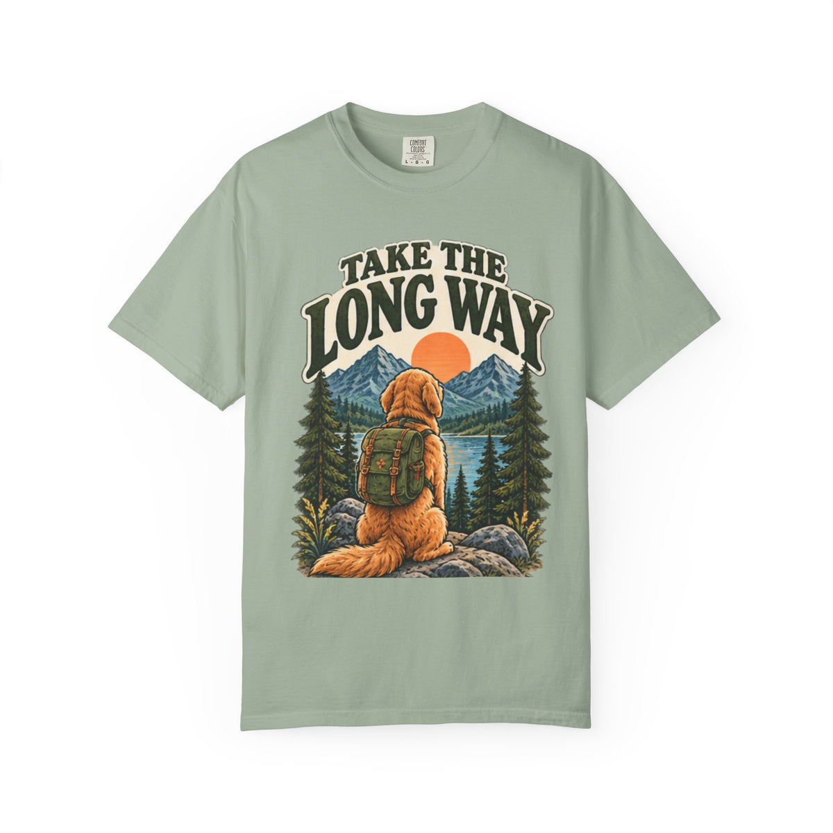 Take the Long Way Dog T-Shirt | Hiking & Outdoor Tee Dark