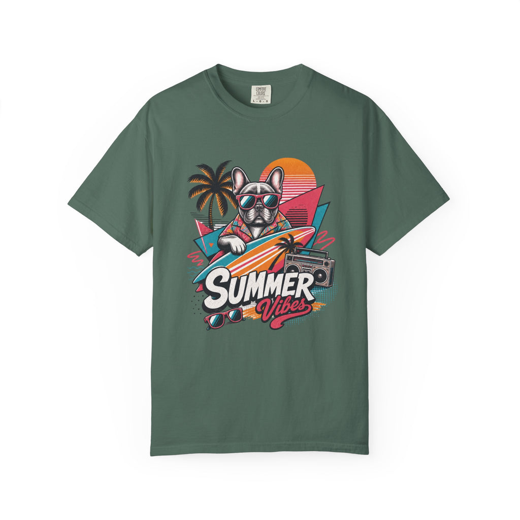Summer Vibes French Bulldog— Retro Surf Dog Tee