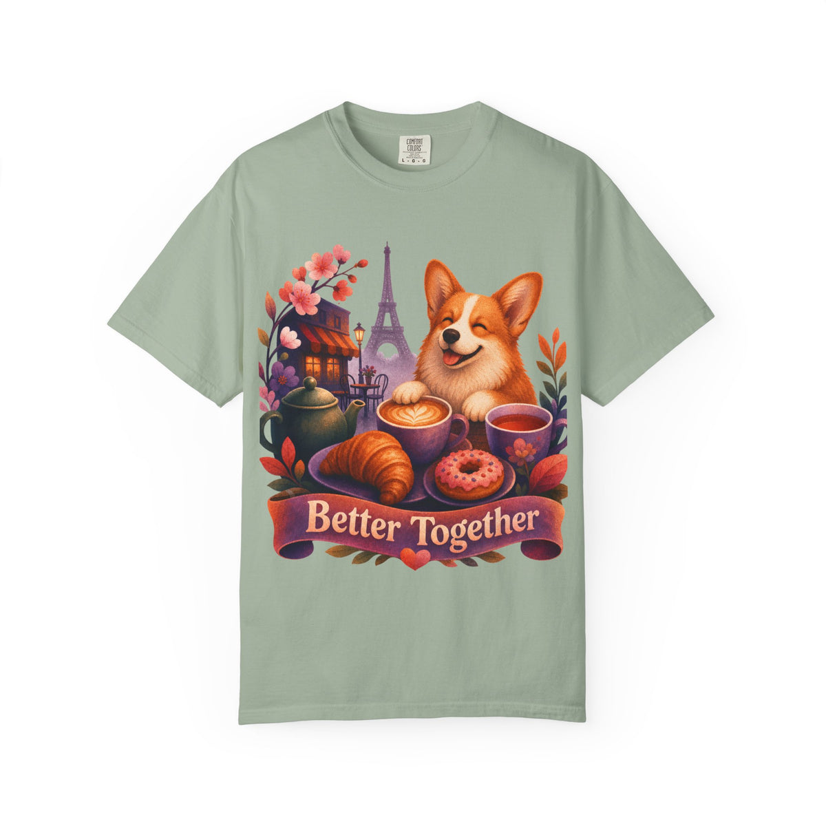 Better Together Corgi T-Shirt | Retro Dog, Coffee & Café Tee