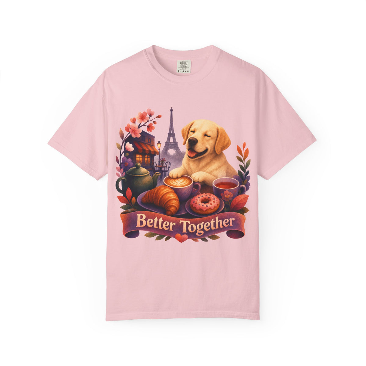 Better Together Labrador T-Shirt | Retro Dog, Coffee & Café Tee