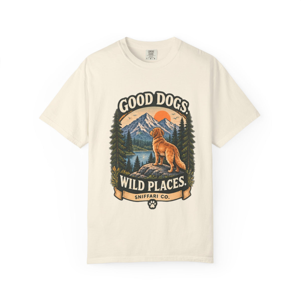 Good Dogs Wild Places T-Shirt | Outdoor Dog Lover Tee Light