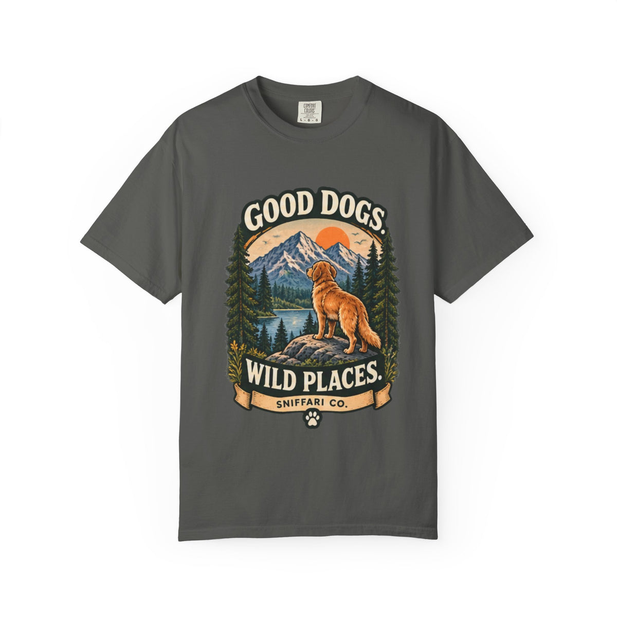 Good Dogs Wild Places T-Shirt | Outdoor Dog Lover Tee Light