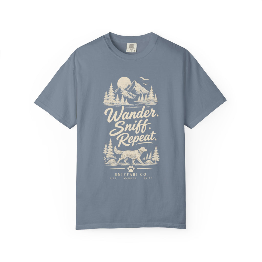 Wander. Sniff. Repeat. T-Shirt | Dog Lover & Outdoor Tee