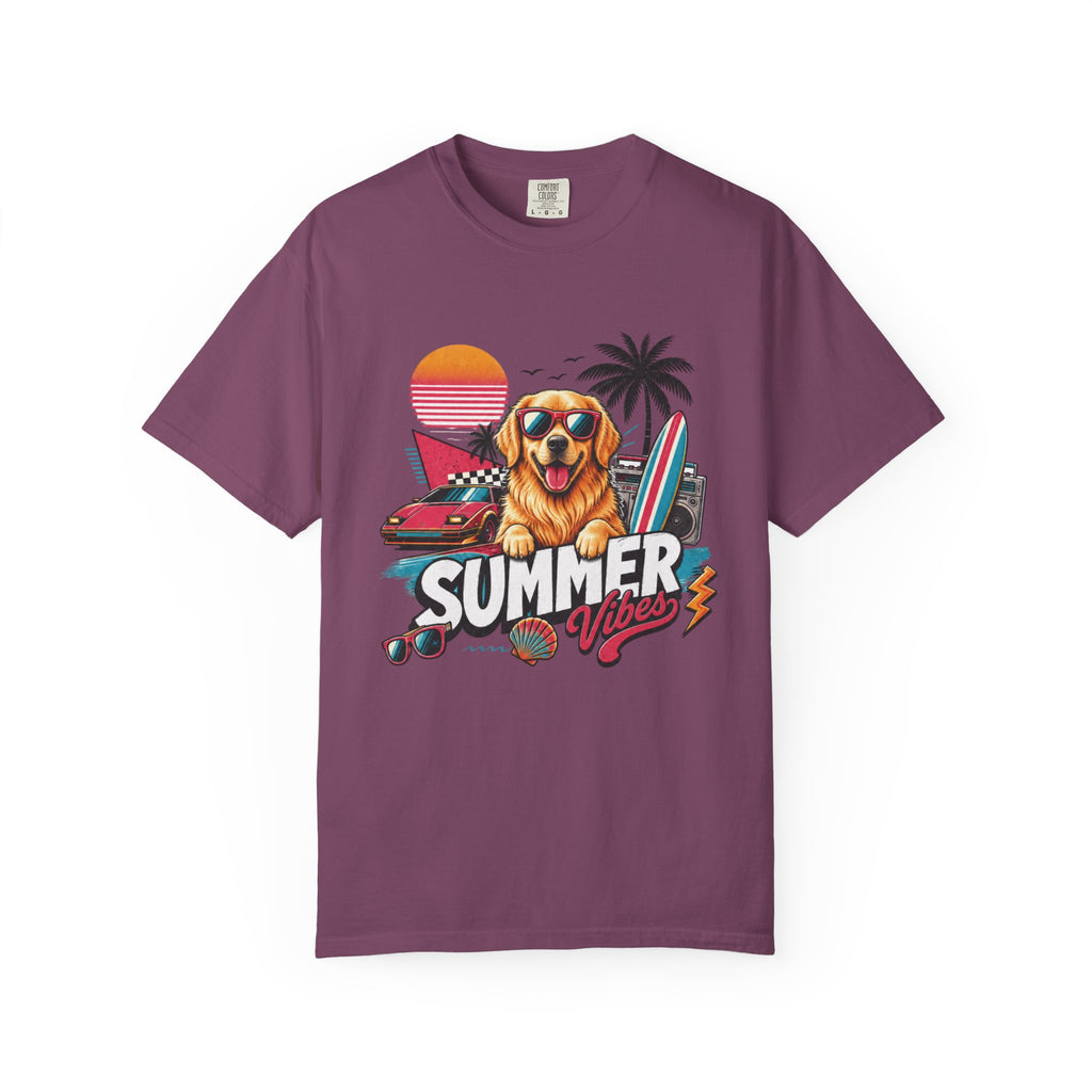 Summer Vibes Golden Retriever — Retro Surf Dog Tee
