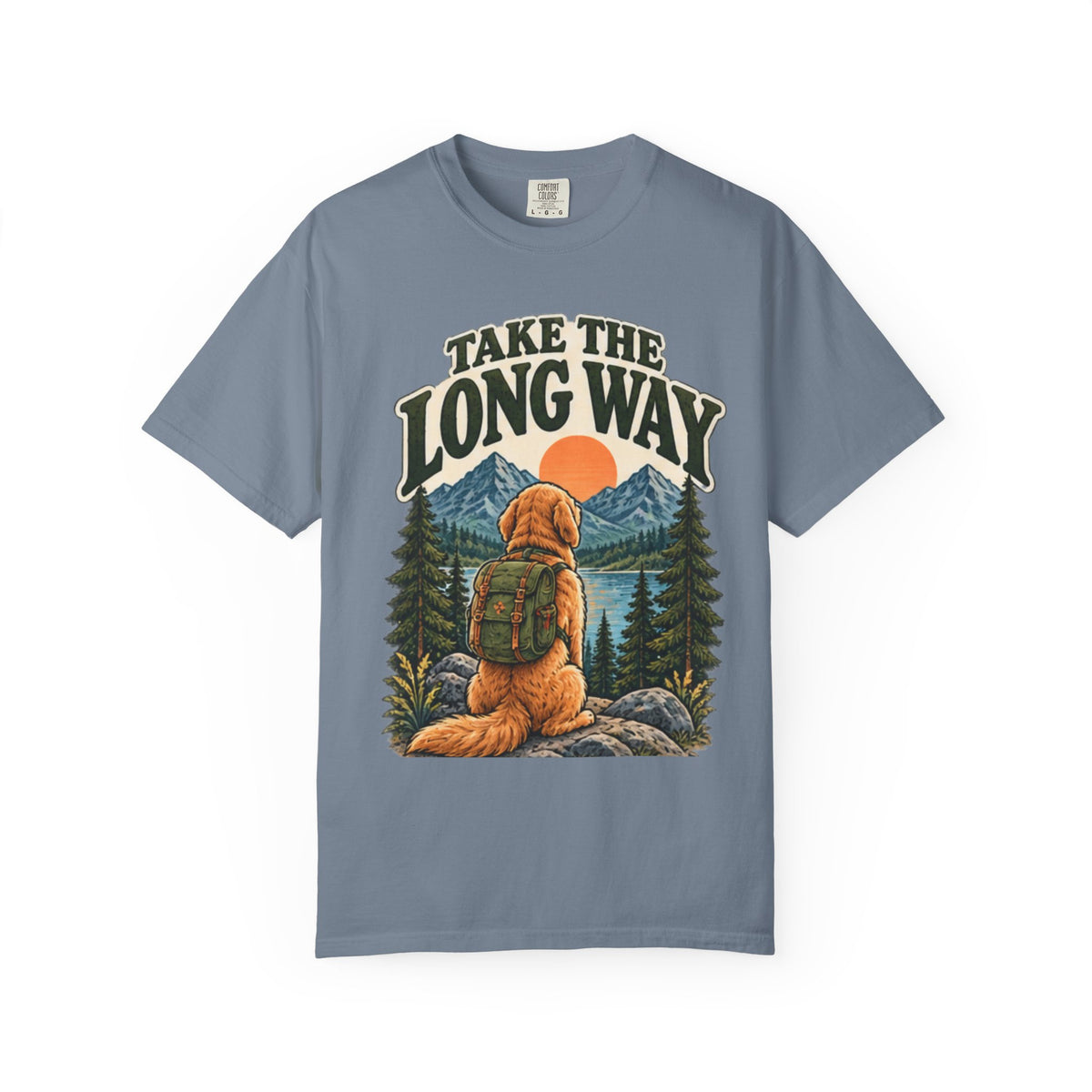 Take the Long Way Dog T-Shirt | Hiking & Outdoor Tee Dark