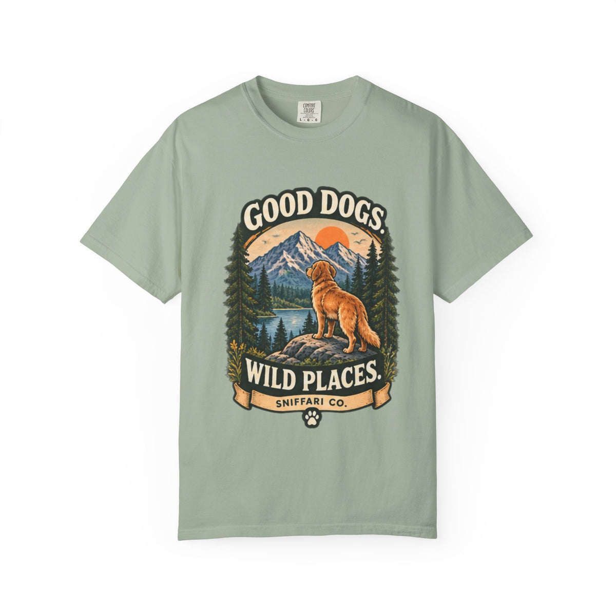 Good Dogs Wild Places T-Shirt | Outdoor Dog Lover Tee Light