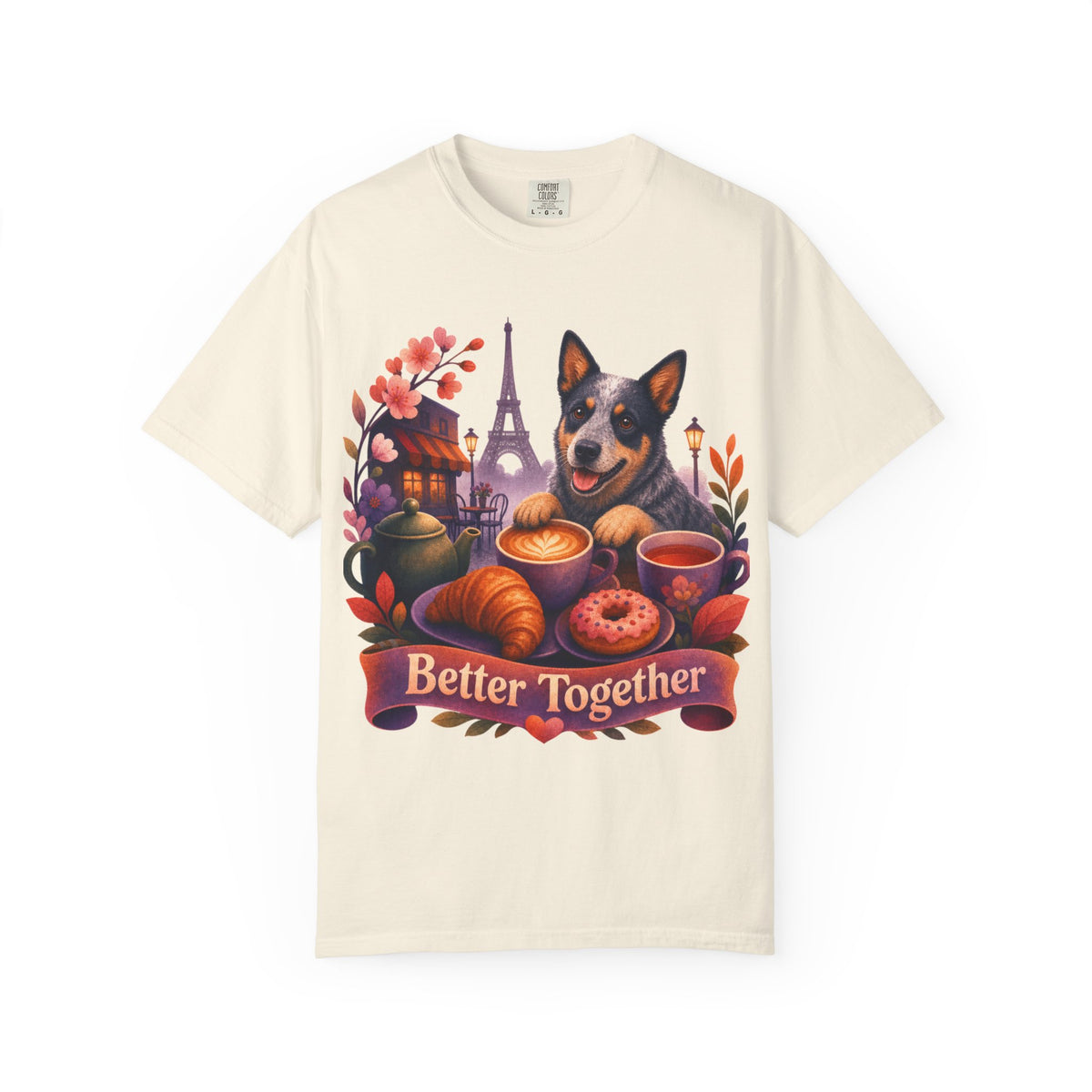 Better Together Blue Heeler T-Shirt | Retro Dog, Coffee & Café Tee