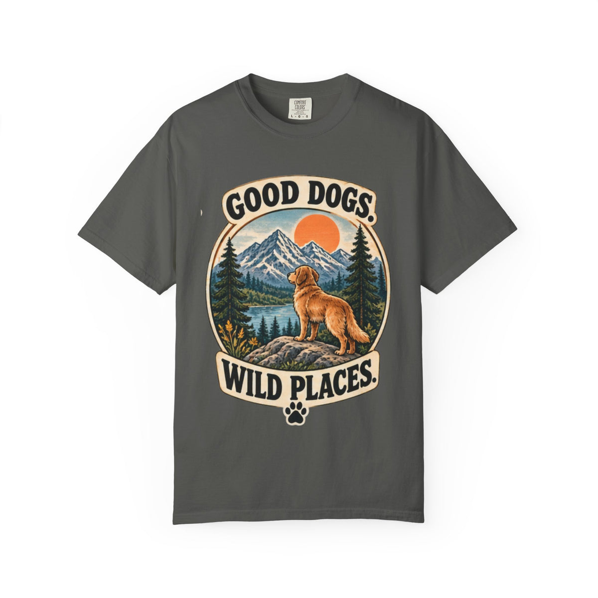 Good Dogs Wild Places T-Shirt | Outdoor Dog Lover Tee Dark