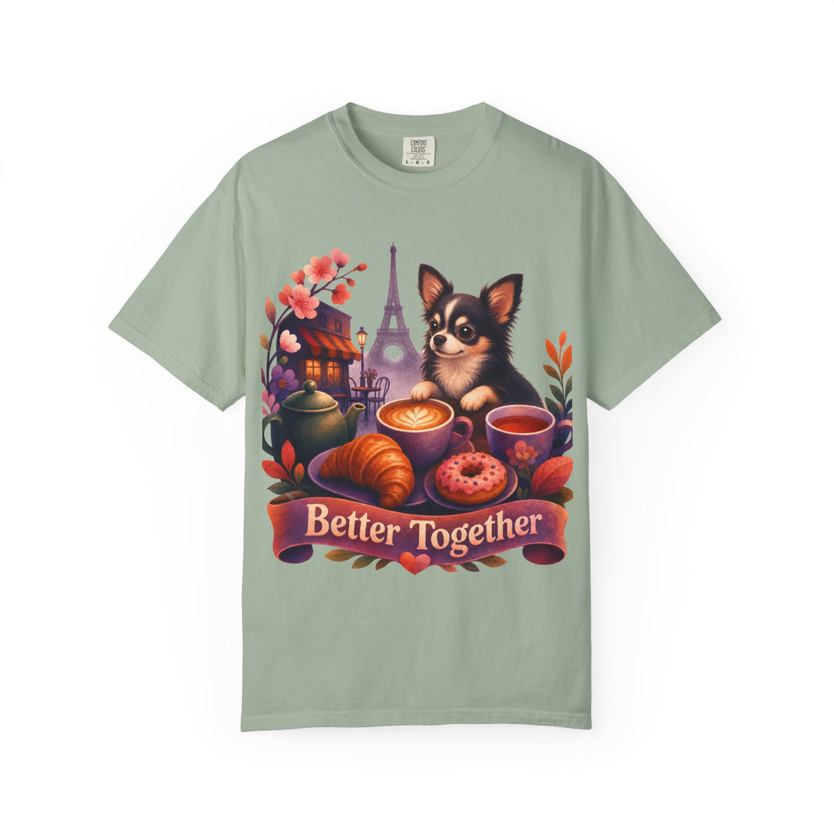 Better Together Chihuahua T-Shirt | Retro Dog, Coffee & Café Tee