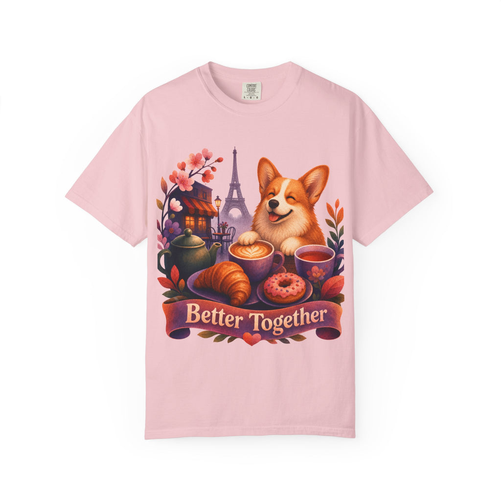 Better Together Corgi T-Shirt | Retro Dog, Coffee & Café Tee