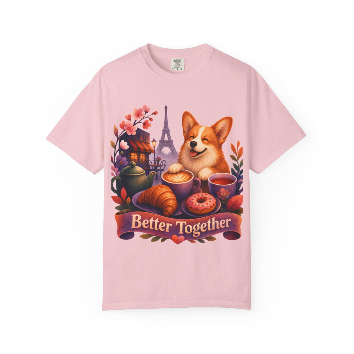Better Together Corgi T-Shirt | Retro Dog, Coffee & Café Tee